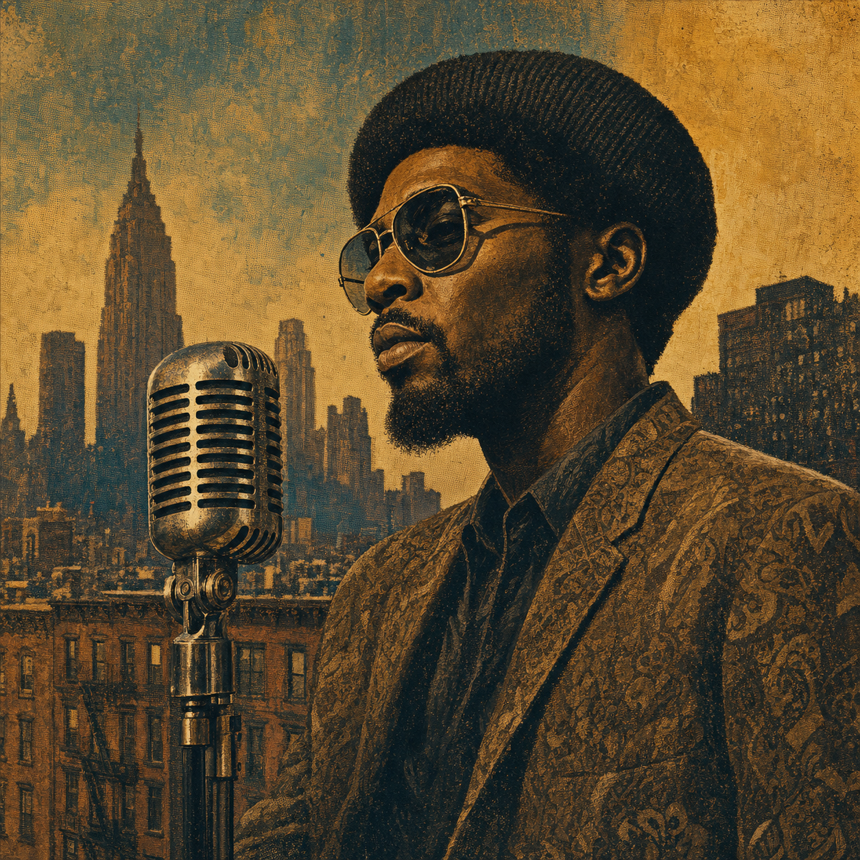 Recording artist over the city
